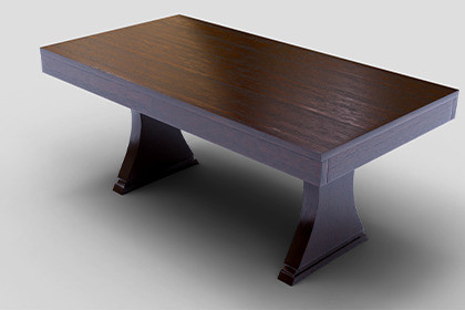 Elegant Dark Wood Pedestal Table 3D Model
