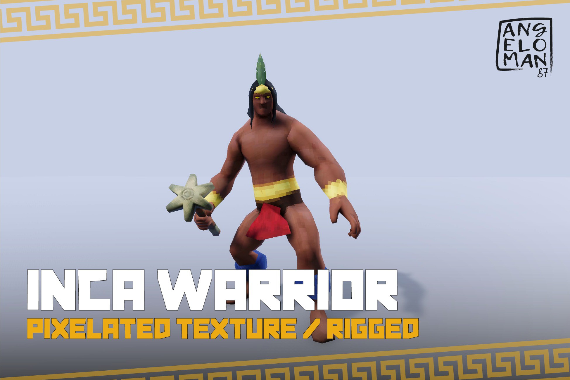 Inca Warrior (Pixelated Texture) | 3D Characters | Unity Asset Store