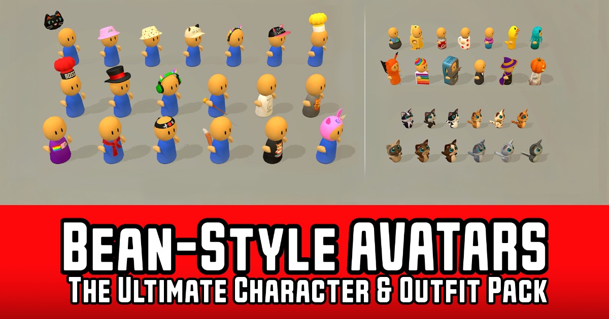 Bean-Style Avatars: The Ultimate Character & Outfit Pack | 3D Humanoids ...