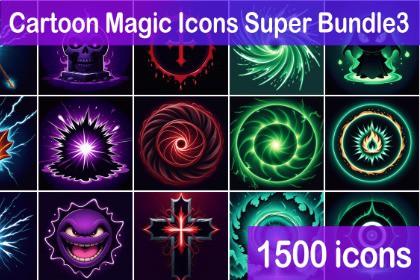 Cartoon Magic Spell Icons Super Bundle3