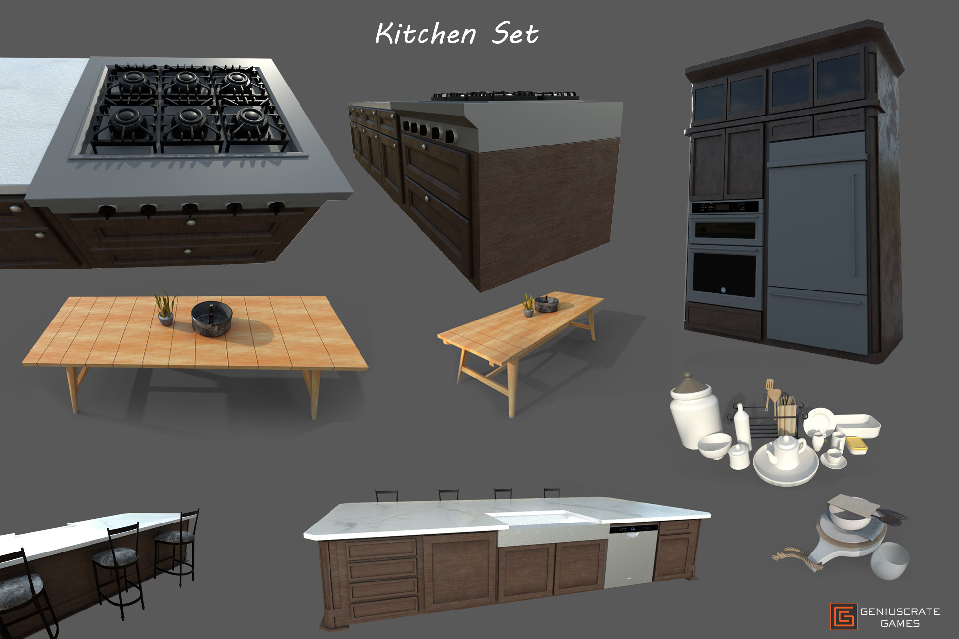 Kitchen Set - Interior | 3D Furniture | Unity Asset Store