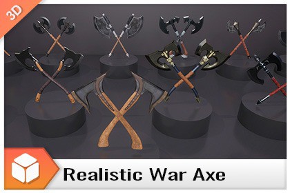Realistic War Axe Bundle - 4K PBR Weapons
