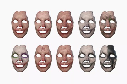 Human Skins Horror Mask - with 10 Variations