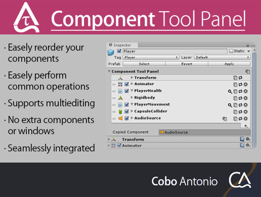 Component Tool Panel | Utilities Tools | Unity Asset Store
