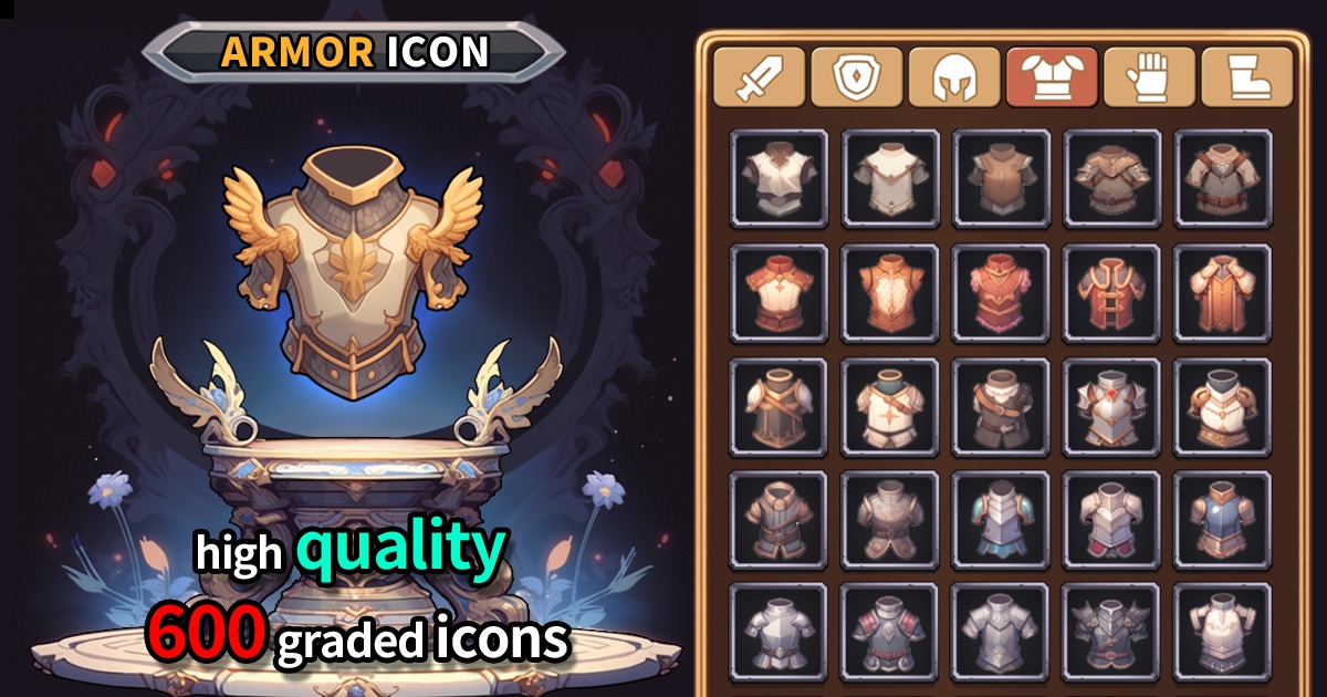 fantasy equipment 600 icon pack | 2D Icons | Unity Asset Store