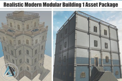 Realistic Modern Modular Building 1 Asset Package