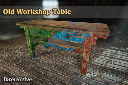 Old Workshop Table | 3 Colors | Interactive