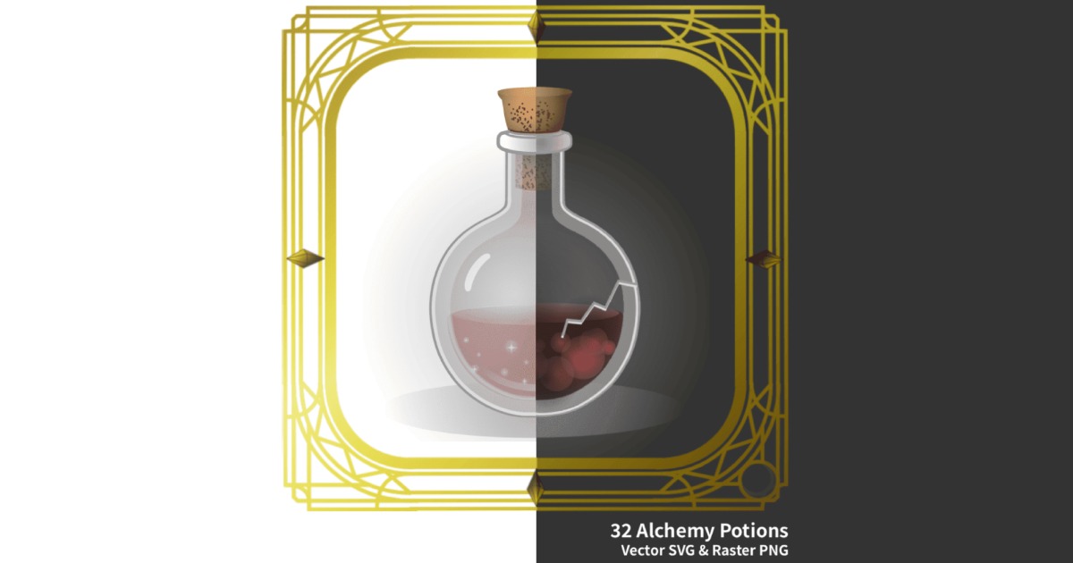 32 Alchemy Potions - Vector Icon Set | 2D Icons | Unity Asset Store