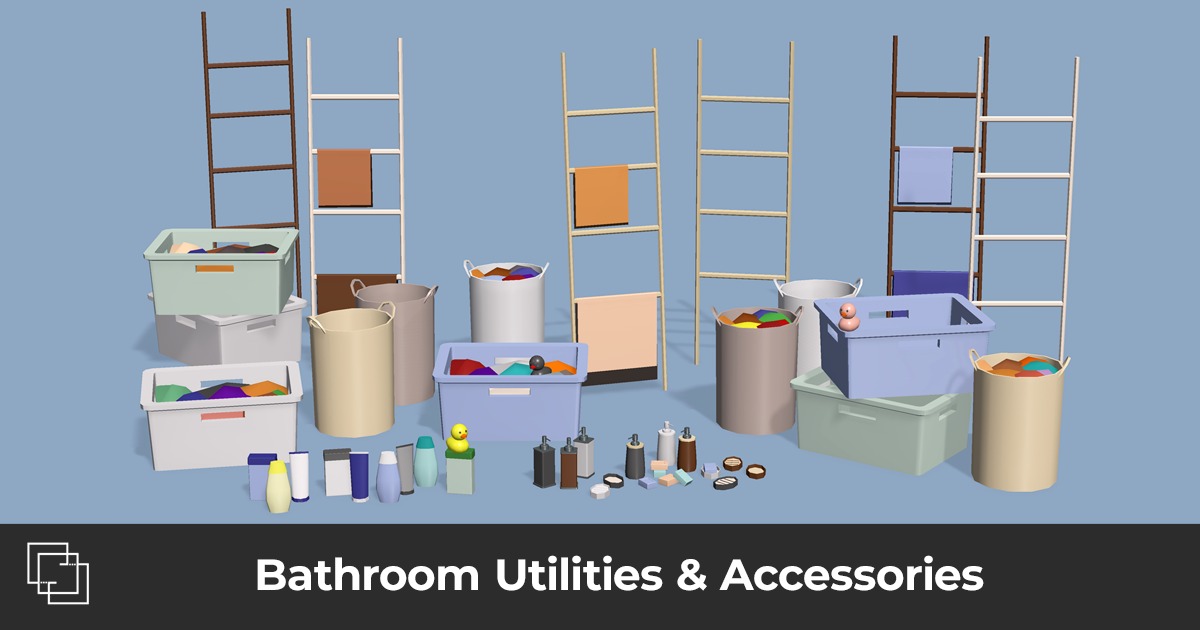 Bathroom Utilities - Low Poly House Items | 3D Interior | Unity Asset Store