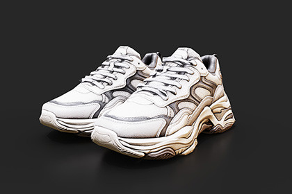 Chunky Sneakers 3D Model Game Ready