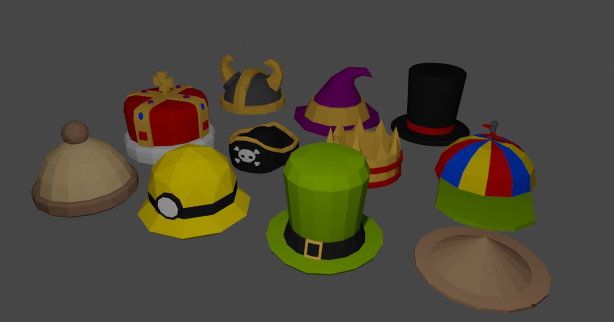 Lowpoly Hat Pack | 3D Props | Unity Asset Store