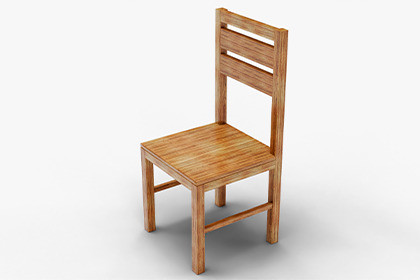 Simple Wooden Chair – Clean Low-Poly