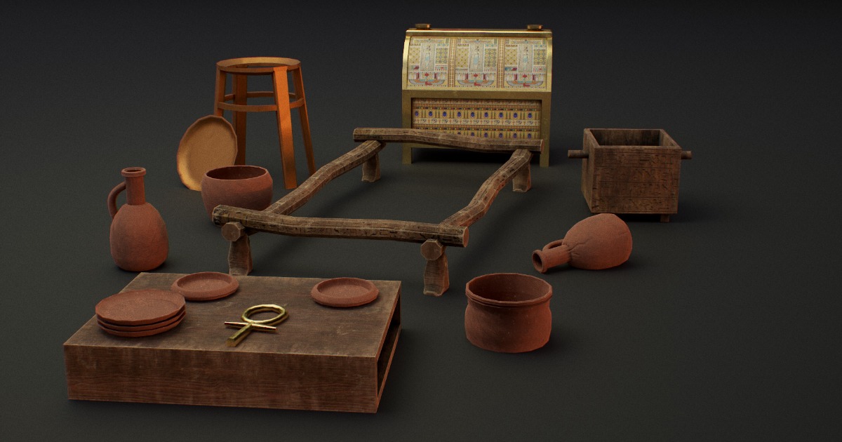 Ancient Egypt Furniture Props 3D Furniture Unity Asset Store