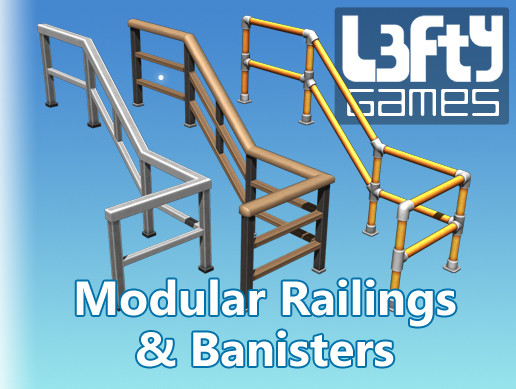 Unity Railing Modular Railings & Banisters | 3D Furniture | Unity Asset Store