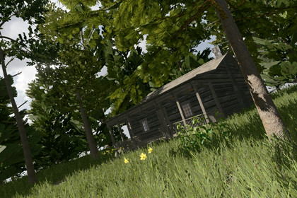 Wooden Log Hunting Cabin