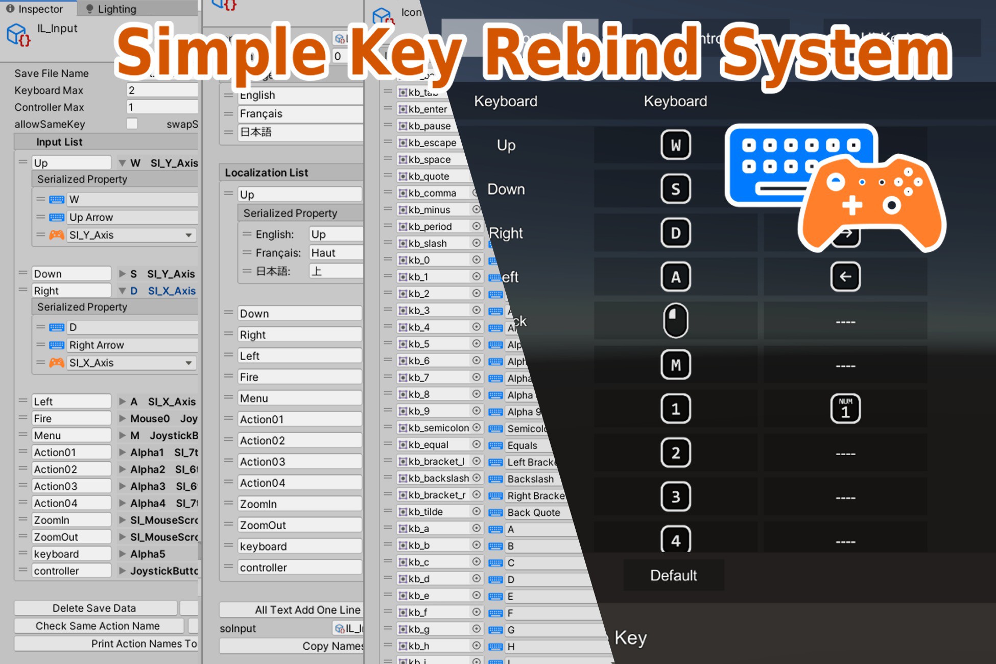 Simple Key Rebind System | Input Management | Unity Asset Store