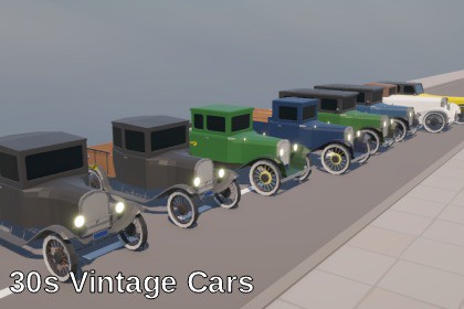 30s Civilian Vintage Cars Asset Pack