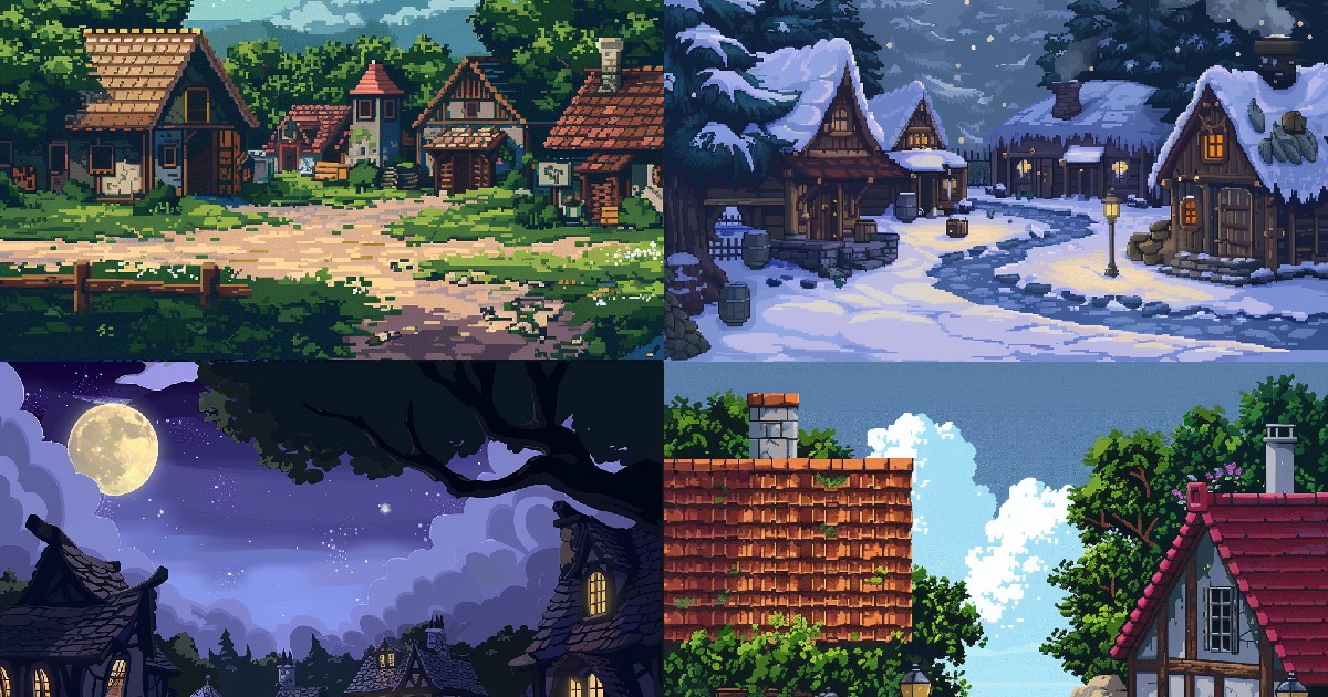 Pixel Art Village Backgrounds | 2D Environments | Unity Asset Store