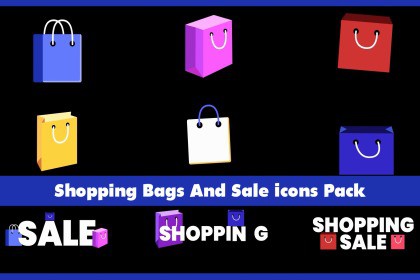 Shopping Bags And Sale Icons Pack (08.04.25)