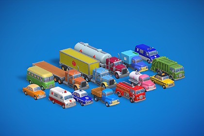 1950s_Low_Poly_Vehicles_Pack