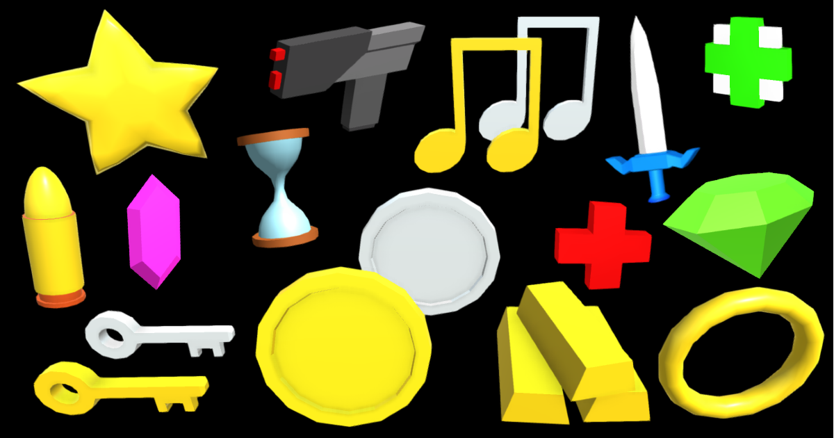 Simple Collectibles Pack 3D Props Unity Asset Store