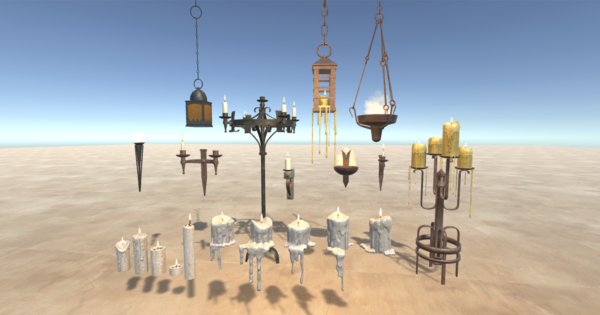 Torches and candles | 3D Interior | Unity Asset Store