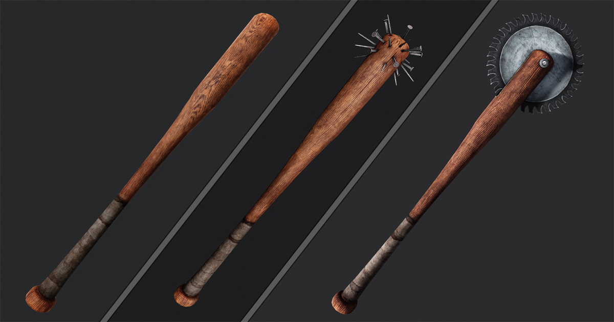 Modded Baseball Bats Vol. 1 | 3D Weapons | Unity Asset Store