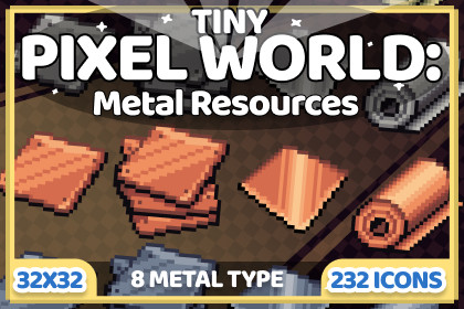 Tiny pixel world: Metal Resources Icon Pack