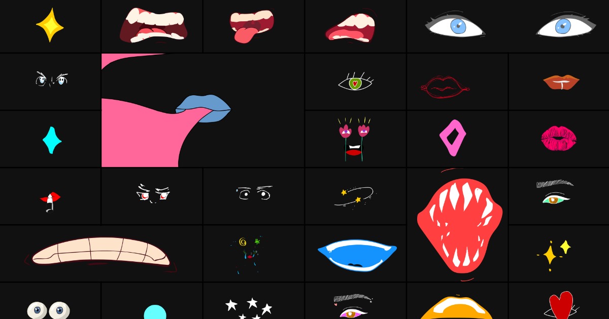 Lips And Eyes Mask Stickers (23.06) | 2D Textures & Materials | Unity ...
