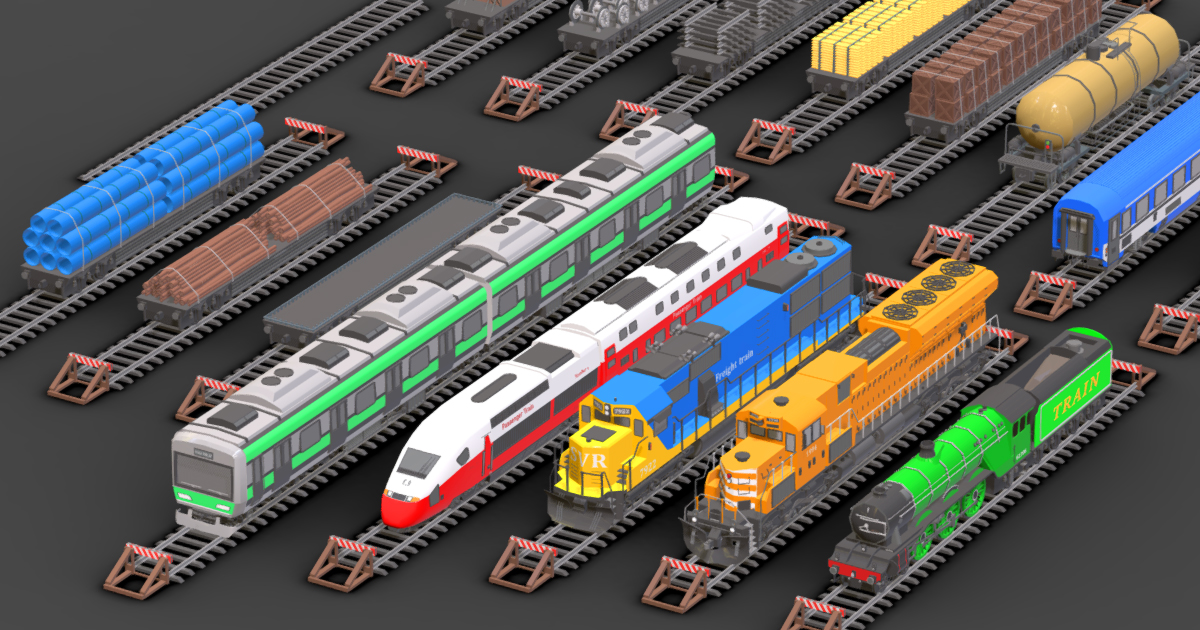 Low Poly Trains Pack | 3D Land | Unity Asset Store