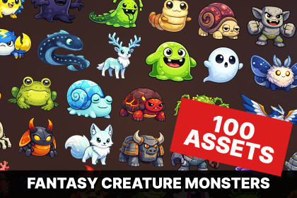 Fantasy Creature Monsters with Matching Eggs Evolution Icon Pack