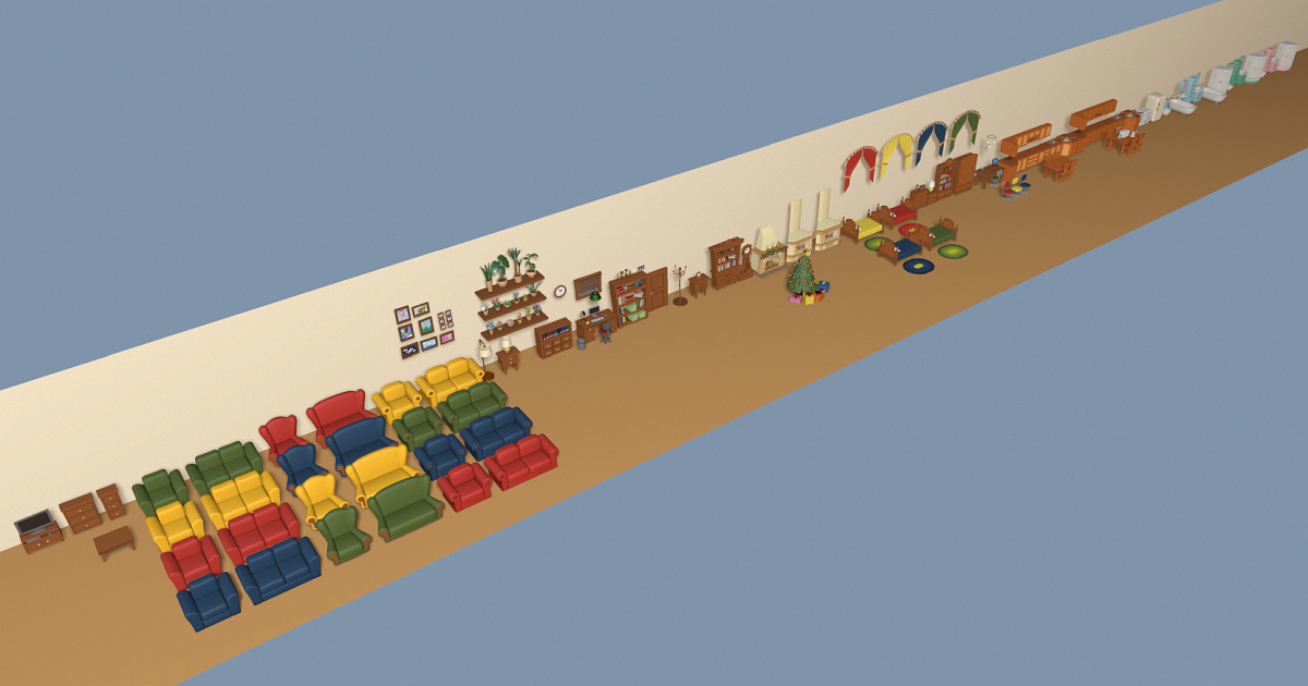Cartoon Furniture Mega Pack 3d Furniture Unity Asset Store