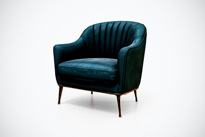 Velvet Lounge Armchair – Game-Ready 3D Model