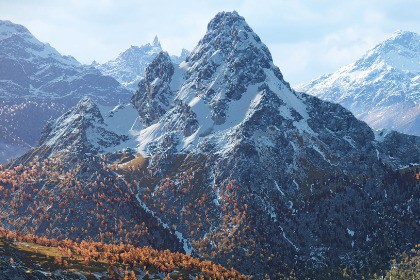 Snowy Peaks and Forest Valley Environment (BUILT-IN version)