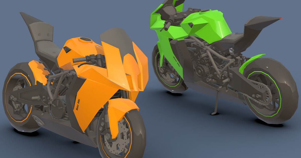LowPoly Motorcycle 5 3D 지상 Unity Asset Store