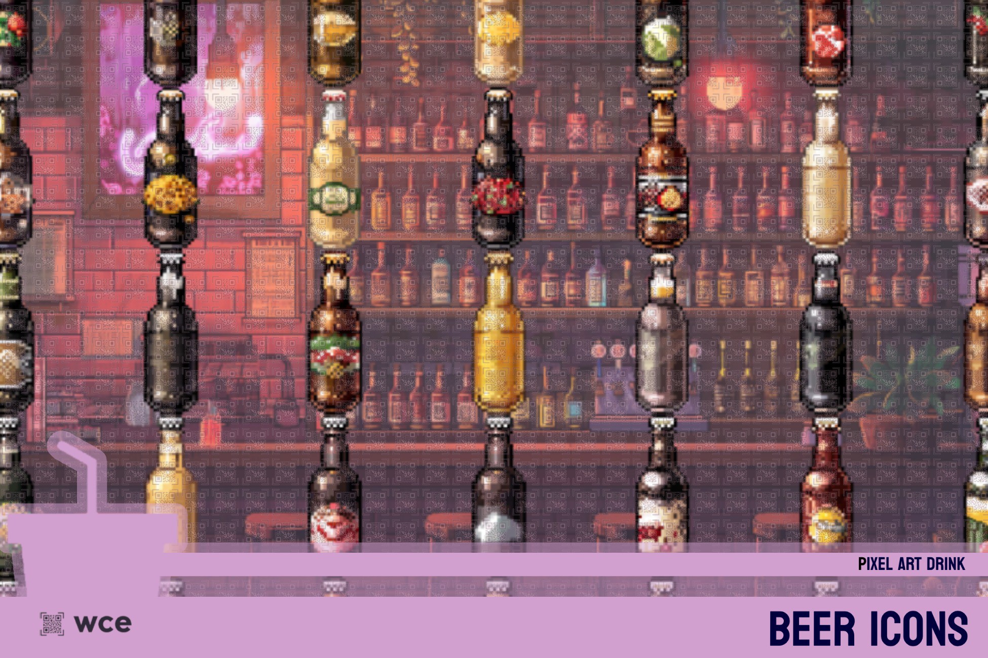 Beer Bottle Icons - Pixel Art Drinks - 2D Cooking, Cuisine and ...