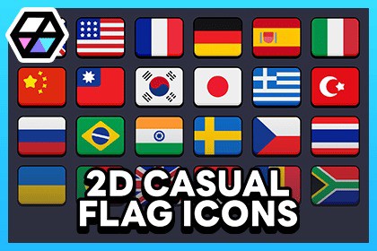 2D Icons - Casual Flag Icons