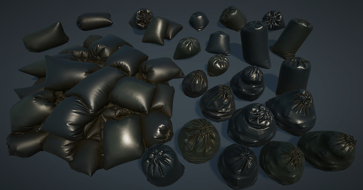 Unity Turds URP PBR Trash bags set1 | 3D Props | Unity Asset Store