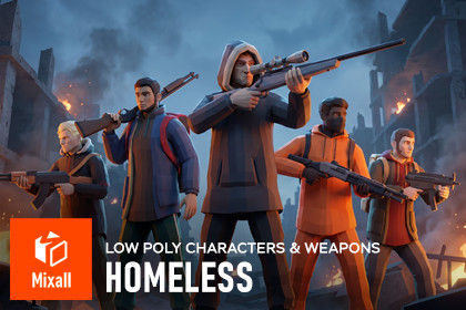 Homeless - Low Poly Characters & Weapons