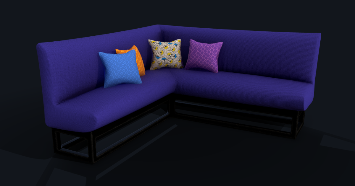Unity Rendering Sofa Corner Sofa and Pillows | 3D Props | Unity Asset Store