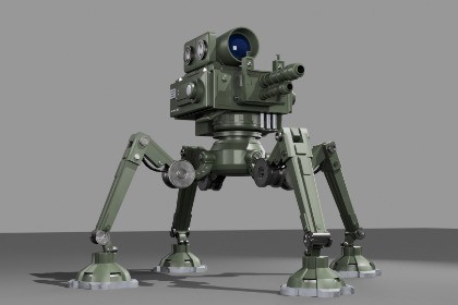 Quad-Leg Military Turret