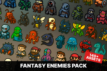 Fantasy Enemies Pack Characters Monsters Creatures Beasts Demons RPG Roguelike