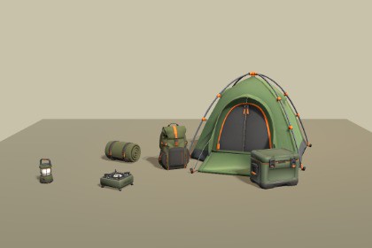Stylized Modern Camping Essentials