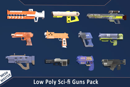 Game-Ready Sci-Fi Guns – Low Poly Pack