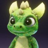 Cartoon Green Dinosaur 3D Model – Animated Character