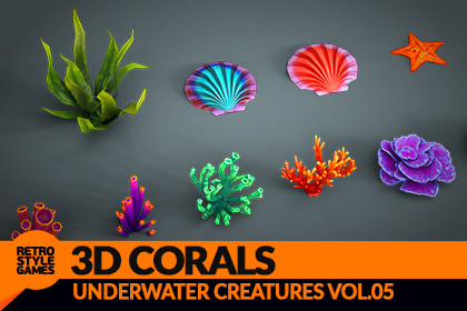 Coral Reef and Seaweed 3D Models