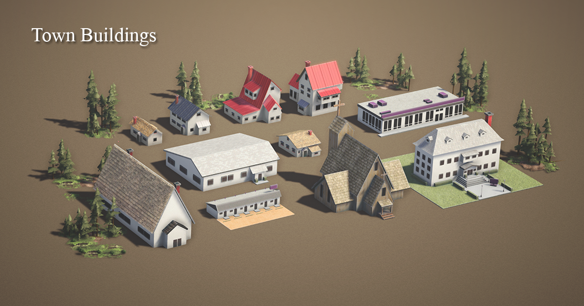 Basic Town Layout For Unity Town Buildings | 3D Urban | Unity Asset Store
