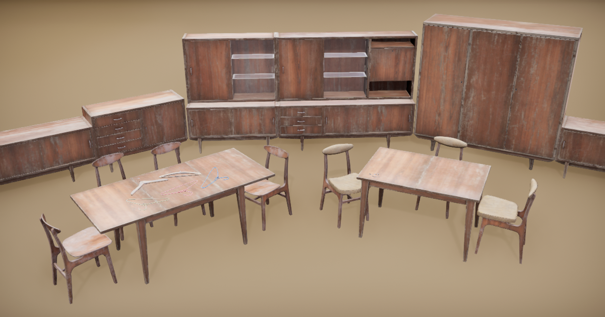 Soviet Furniture Collection vol.1 Damaged Variants 3D 家具 Unity
