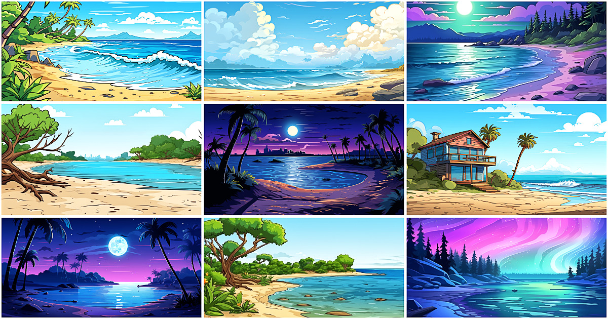BACKGROUND - Cartoon Beach 2 | 2D Environments | Unity Asset Store
