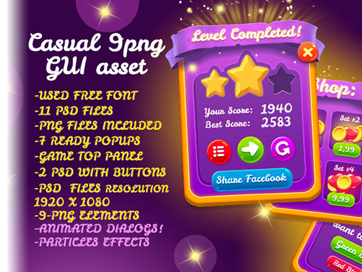 Magic GUI with animated dialogs | 2D Icons | Unity Asset Store